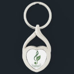 Heather Niemi Savage Logo Metal Keychain Schlüsselanhänger<br><div class="desc">Support a composer through buying merch!
This metal keychain has my logo, a sage treble clef with a leaf representing my work as a musician and herbalist.</div>