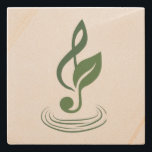 Heather Niemi Savage Logo Stone Coaster Steinuntersetzer<br><div class="desc">Support a composer through buying merch!
This stone coaster has my logo,  a sage treble clef with a leaf representing my work as a musician and herbalist.
The 5 rings below it represent the 5 lines of the staff.</div>