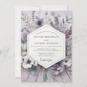 Heather Serene Meadow Hochzeit Einladung