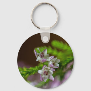 Heather Spring Blume immergrün blühen lila weiß Schlüsselanhänger
