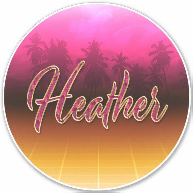 Heather Vorname Name golden pink Aufkleber Sticker (Vorderseite)
