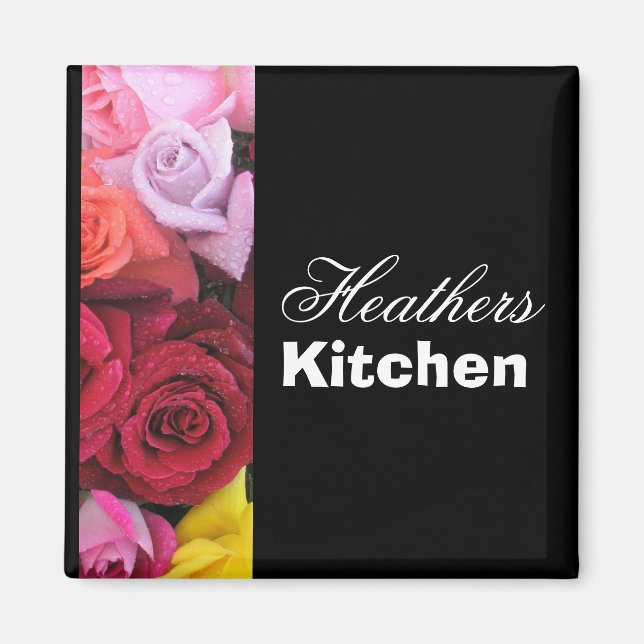 Heathers Küchen benutzerdefinierte Rose Kühlschran Magnet (Vorne)