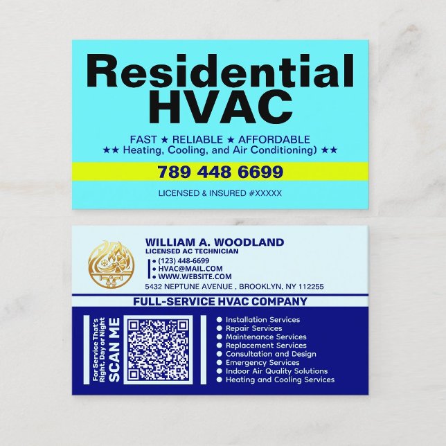 Heating and Cooling Qr Code | Residential HVAC Visitenkarte (HVAC Heating and Cooling Specialists)