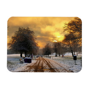 Heaton Park im Schnee Magnet