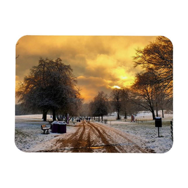 Heaton Park im Schnee Magnet (Horizontal)