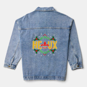 Heaux Louisiana New Orleans French Fleur-De-Lis Jeansjacke