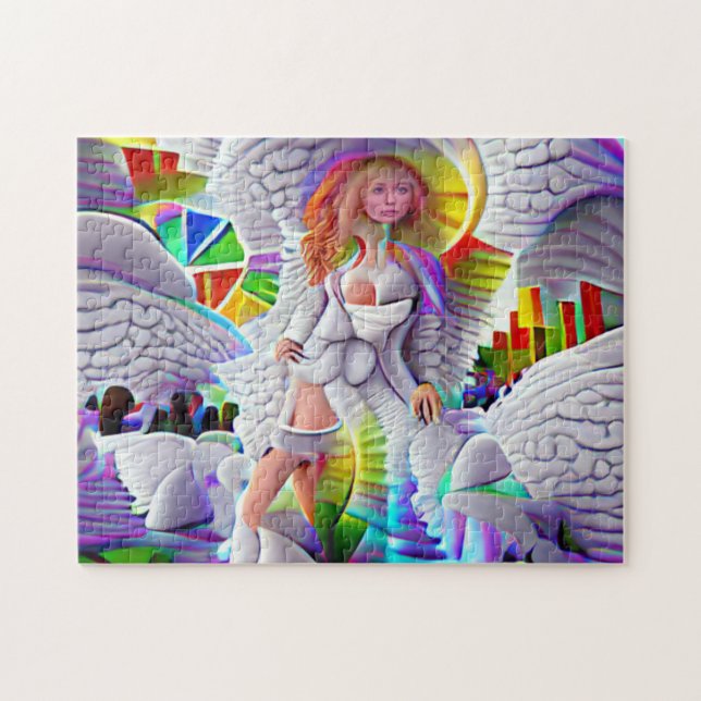 Heaven Angel Frau Stadt Psychedelic Helle (Horizontal)