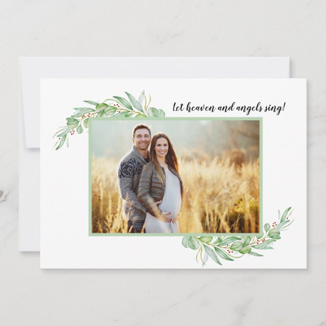 Heaven Angels Pregnancy Mistletoe Foto Weihnachten (Vorderseite)