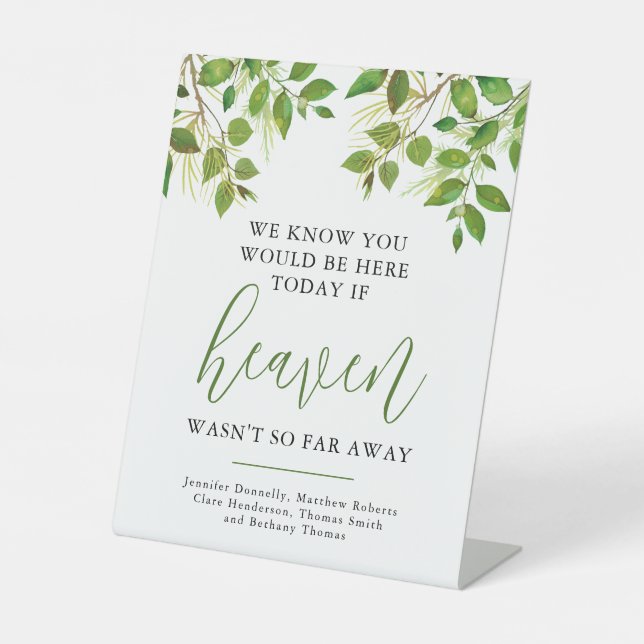 Heaven Memorial Wedding Sockelschild (Vorderseite)