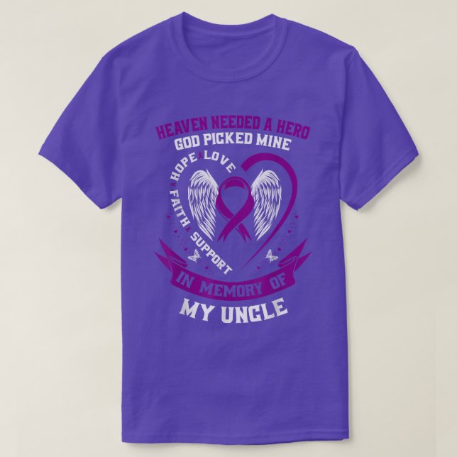 Heaven Needed a Hero God Picked My Uncle Alzheimer T-Shirt (Design vorne)