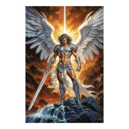 Heaven’s Golden Vanguard Archangel Michael Fotodruck
