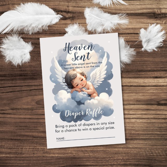 Heaven schickte Angel Baby in Wolken Windelwindeln Begleitkarte (Von Creator hochgeladen)
