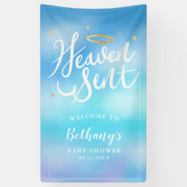 Heaven Sent Angel Theme Boy Baby Dusche Willkommen Banner