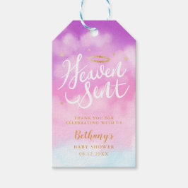 Heaven Sent Baby Dusche Gefallen Pink Geschenkanhänger