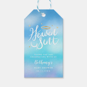 Heaven Sent Blue Baby Dusche Gefallen Geschenkanhänger