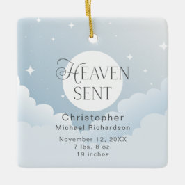 Heaven Sent Blue Clouds Baby's 1. Weihnachten Keramikornament