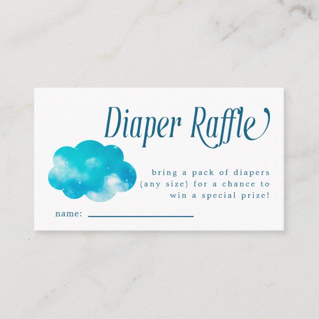 Heaven Sent Boy Diaper Raffle Ticket Begleitkarte (Vorderseite)