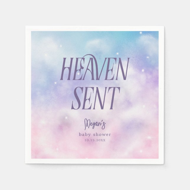 Heaven Sent Dreamy Girl Babydusche Napkins Serviette (Vorderseite)