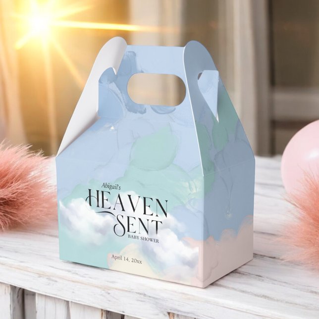 Heaven Sent Elegante Pastel Baby Dusche Geschenkschachtel (Von Creator hochgeladen)