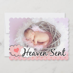 Heaven Sent Foto anpassbare Geburtsankündigung Ankündigung
