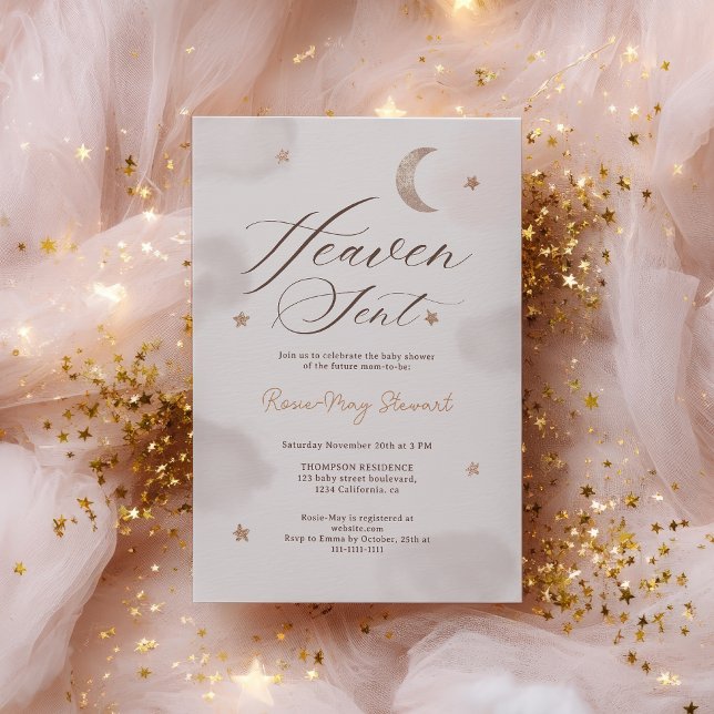 Heaven sent gender neutral moon stars Invitation Einladung (Heaven sent gender neutral moon stars Invitation)