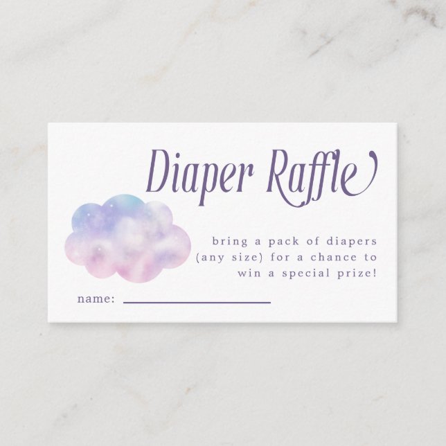 Heaven Sent Girl Diaper Raffle Ticket Begleitkarte (Vorderseite)