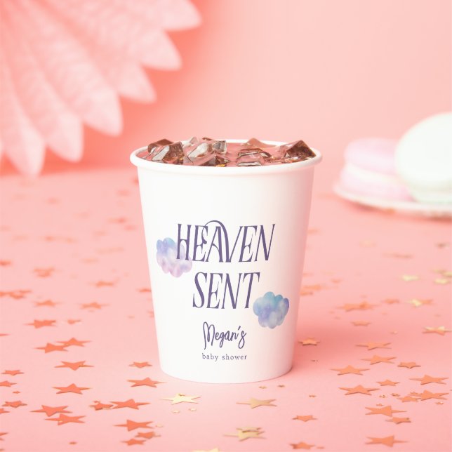Heaven Sent Religious Girl Baby Shower Pappbecher (Insitu)