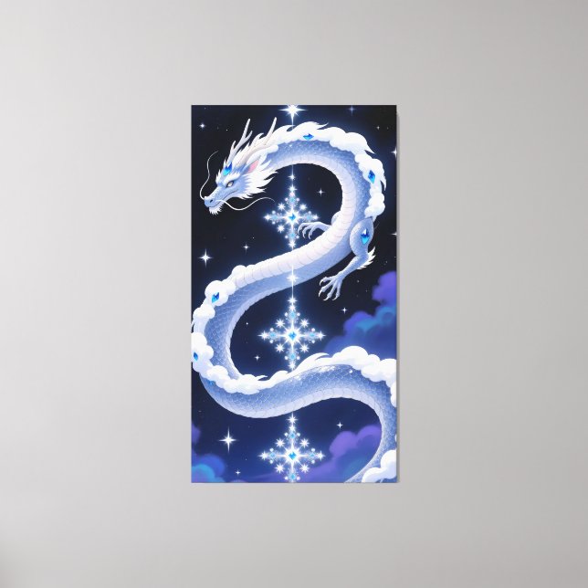 Heavenly Dragon soars through the starry sky Leinwanddruck (Vorderseite)
