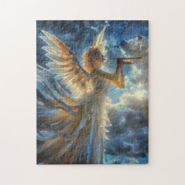 Heavenly Fanfare Angel Playing Trumpet