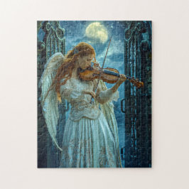 Heavenly Serenity Female Angel with a Violin