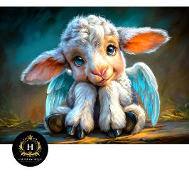 Heavenly Winged Baby Lamb Angel Decoupage Seidenpapier