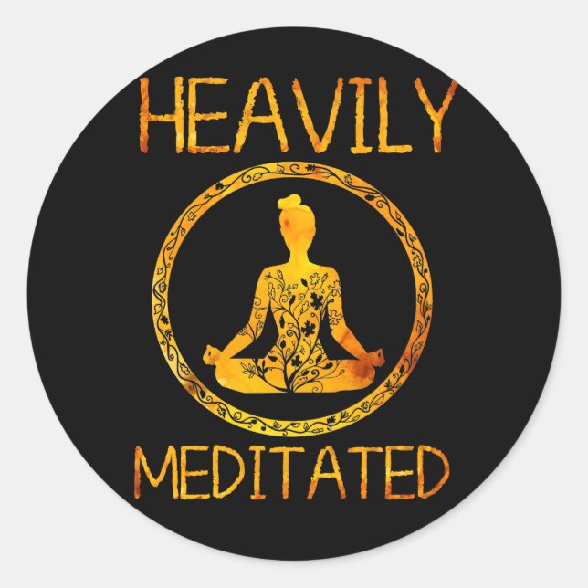Heaviated - Funny Meditation & Yoga Geschenk Runder Aufkleber (Vorderseite)