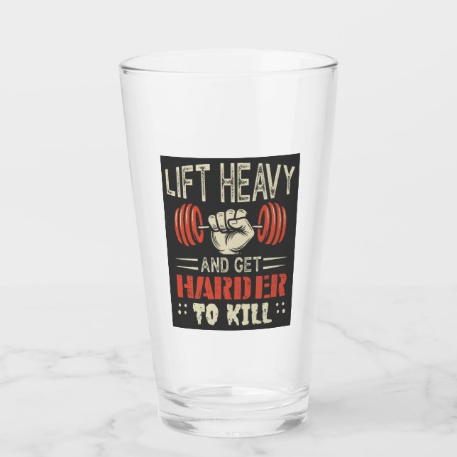 Heavy abheben und schwerer zu töten glas (Vorderseite)