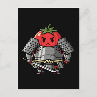 Heavy Armored Tomato Samurai Warrior Illustration Postkarte