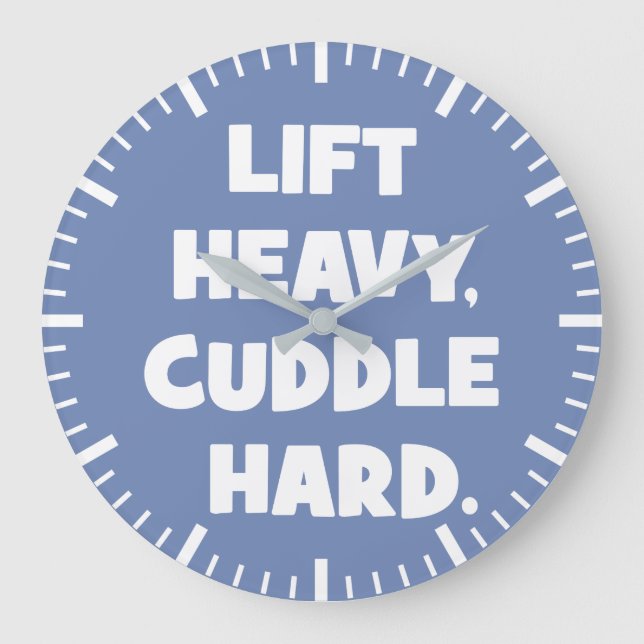 Heavy, Cuddle Hard - Funny Novelout Workout Große Wanduhr (Vorderseite)