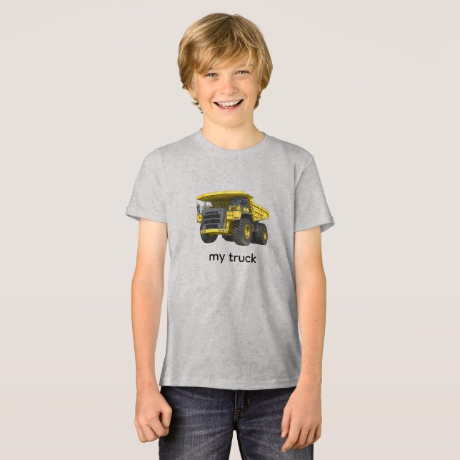 Heavy Dump Truck Illustration – Industrial Power M Tri-Blend Shirt (Vorderseite voll)
