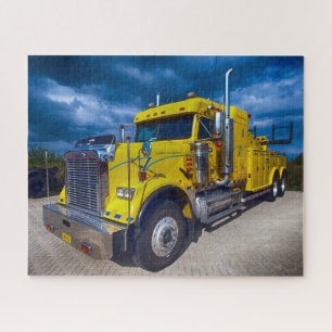 Heavy Duty Big Rig Yellow Semi Truck
