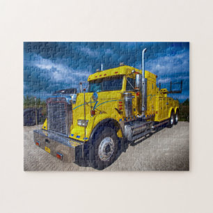 Heavy Duty Big Rig Yellow Semi Truck