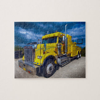 Heavy Duty Big Rig Yellow Semi Truck