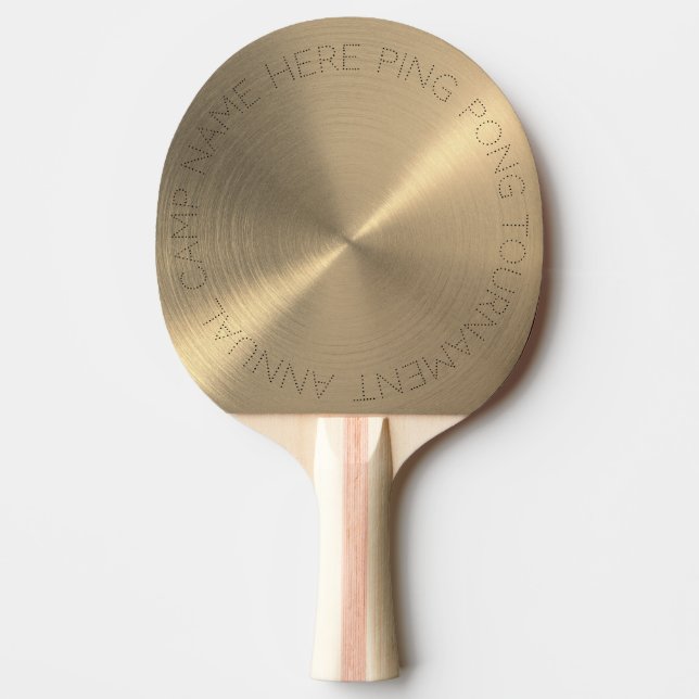 Heavy Duty & Spin Friendly Gold Metallic Tischtennis Schläger (Vorderseite)