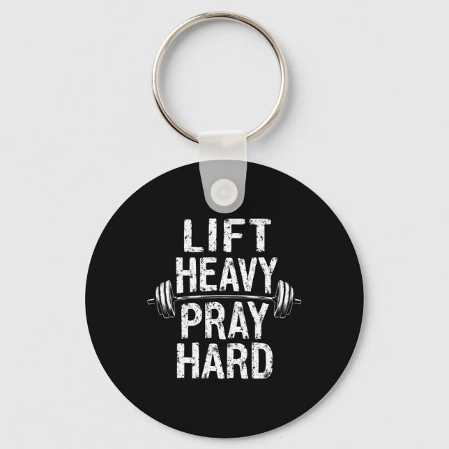 Heavy Gebet Hard Jesus Gym Weightlifter Deadli Schlüsselanhänger (Vorderseite)