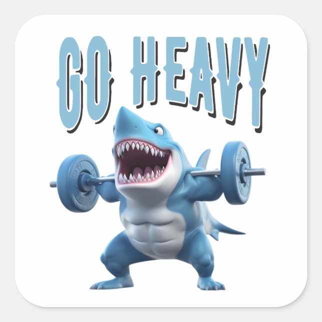Heavy Heavy Heavy Quadratischer Aufkleber (Vorderseite)