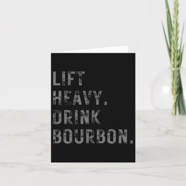 Heavy Lift. Trink Bourbon. Funny Gym Workout Weigh Karte (Vorderseite)