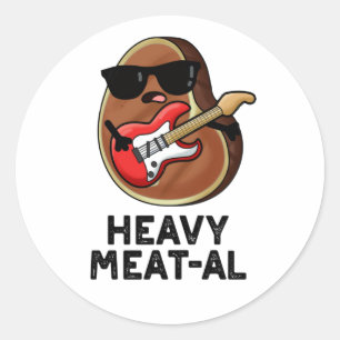 Heavy Meat al Funny Meat Steak Pun Runder Aufkleber