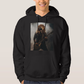 Heavy Metal Brüllender Löwe Gitarrist Hoodie
