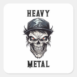 Heavy Metal Evil Halloween Untot Zombie Portrait Quadratischer Aufkleber