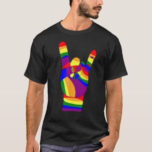 Heavy Metal Hand, Teufel Hörner, LGBT Stolperkol T-Shirt