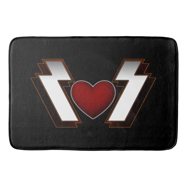Heavy Metal Heart Badematte (Vorderseite)
