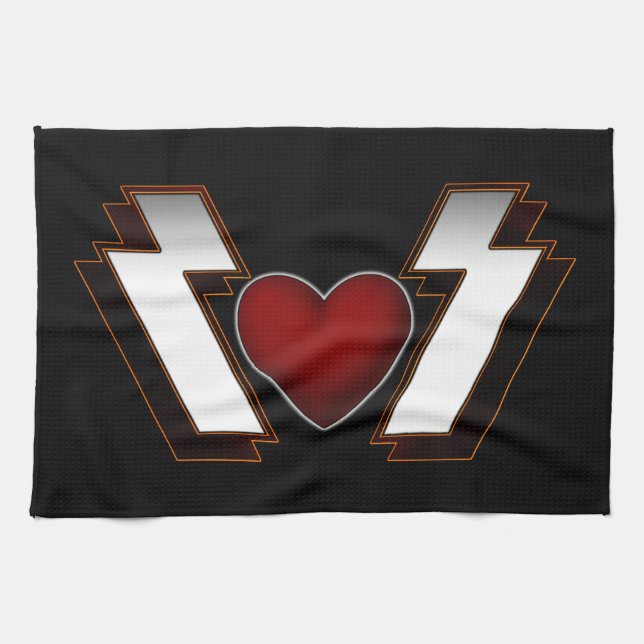 Heavy Metal Heart Geschirrtuch (Horizontal)