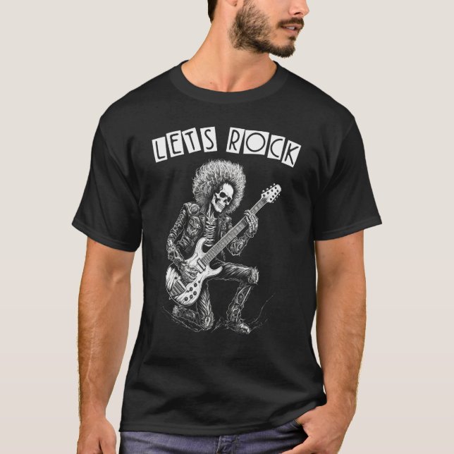 Heavy Metal Punk Rock N Roll Let s Rock Skeleton G T-Shirt (Vorderseite)